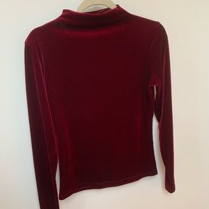 Beautiful Red Velvet Long Sleeve Blouse